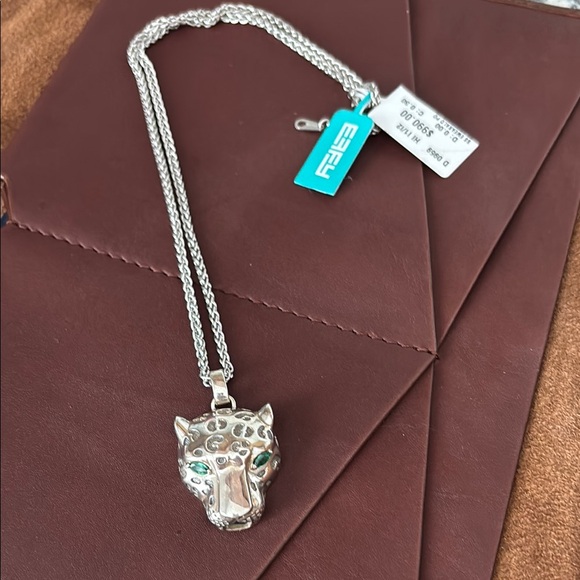 Effy Silver Panther Necklace with EMERALD Eyes - Picture 1 of 9